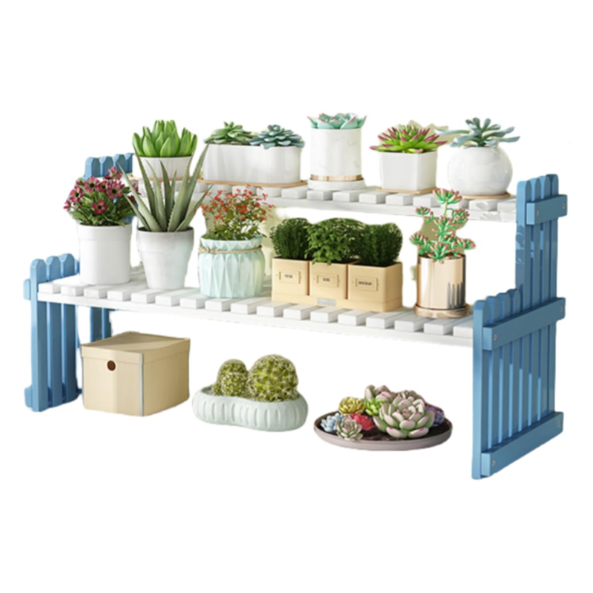 Amazon | Zehaiwl フラワースタンド ガーデンラック 天然竹製 2